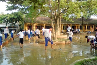 Ngừng các hoạt động ngoại khoá trong thời gian bão lũ