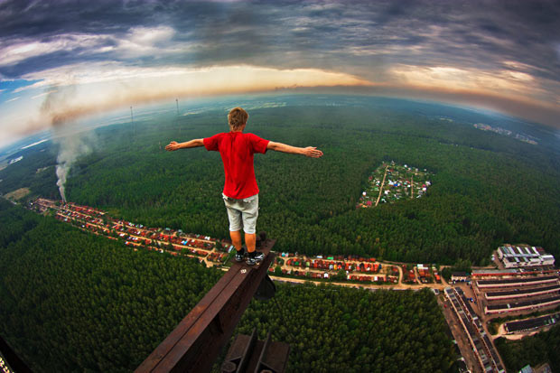 Russian student Marat Dupri, 19, bought a camera 18 months ago and decided to start taking shots of beautiful views. He began climbing onto roofs to capture spectacular views from the air - before deciding to go to even greater heights. Together with his fearless friends and models, he has sneaked past guards at some of Moscow’s tallest structures - to produce stomach-churning images.
