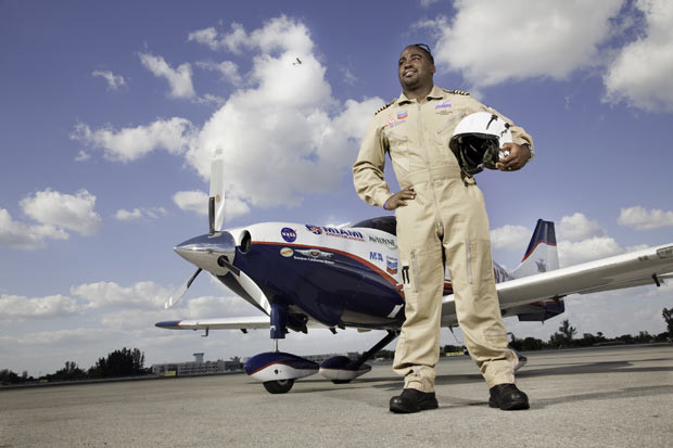 Youngest person to fly solo around the world: Barrington Irving (Jamaica/USA, b. 11 November 1983), an aerospace student at Florida Memorial University, circumnavigated the globe in Inspiration, manufactured and assembled by the Columbia Aircraft Manufacturing Company, between 23 March and 27 June 2007. His landmark 97-day flight was also the first ever solo circumnavigation flight by a black pilot. 