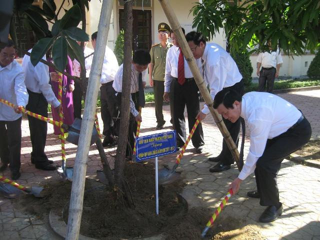 Phấn đấu làm giầu thêm truyền thống trường THPT chuyên Phan Bội Châu ảnh 6 Chủ tịch nước trồng cây lưu niệm tại sân trường