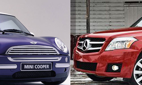 Image: Mini Cooper, Mercedes-Benz GLK