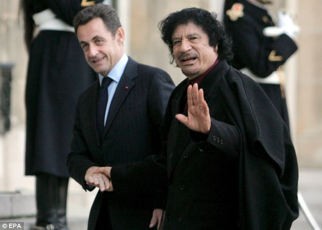 Revelations that Nicolas Sarkozy essentially gave Muammar Gaddafi the means of his escape from capture will be a major embarrassment for the French President. Both men are seen here in a 2007 photo Read more: http://www.dailymail.co.uk/news/article-2039175/Gadaffi-evading-capture-Mercedes-4x4-given-Nicolas-Sarkozy.html#ixzz1YRsMtdf7