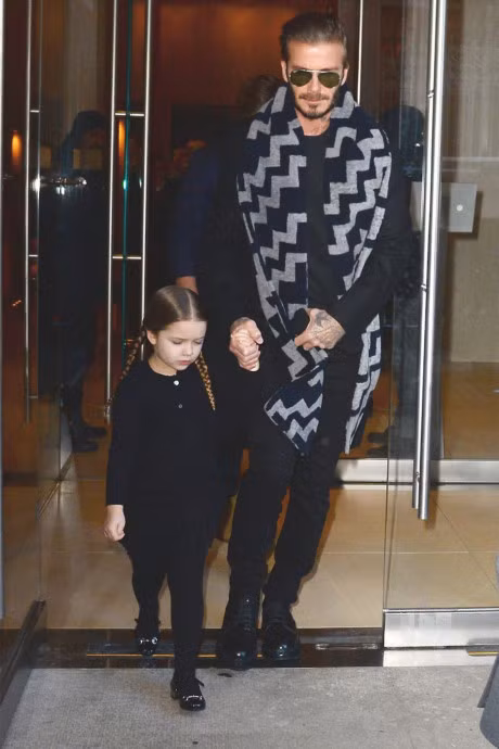 Ngam chum anh dang yeu cua be Harper Beckham trong vong tay bo me - Anh 2