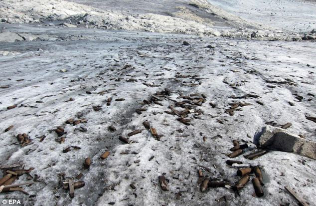 Frozen in time: The ammunition was discovered as a glacier melted in Trentino Read more: http://www.dailymail.co.uk/news/article-2197174/First-World-War-ammunition-frozen-time-nearly-century-glacier-melts.html#ixzz25PE0hX7M