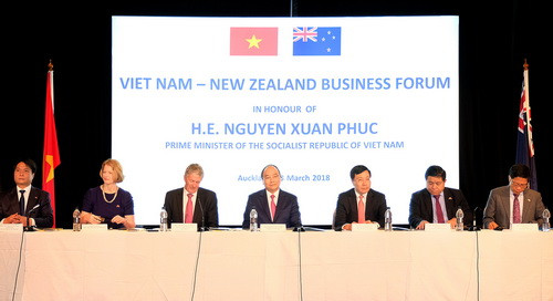 Thủ tướng dự Diễn đàn Doanh nghiệp Việt Nam-New Zealand. Ảnh: VGP Thủ tướng dự Diễn đàn Doanh nghiệp Việt Nam-New Zealand. Ảnh: VGP
