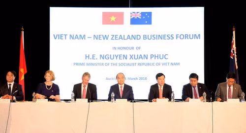 Thủ tướng dự Diễn đàn Doanh nghiệp Việt Nam-New Zealand. Ảnh: VGP