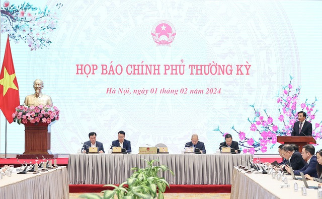 Họp báo Chính phủ thường kỳ tháng 1/2024 - Ảnh: VGP/Nhật Bắc. Họp báo Chính phủ thường kỳ tháng 1/2024 - Ảnh: VGP/Nhật Bắc.