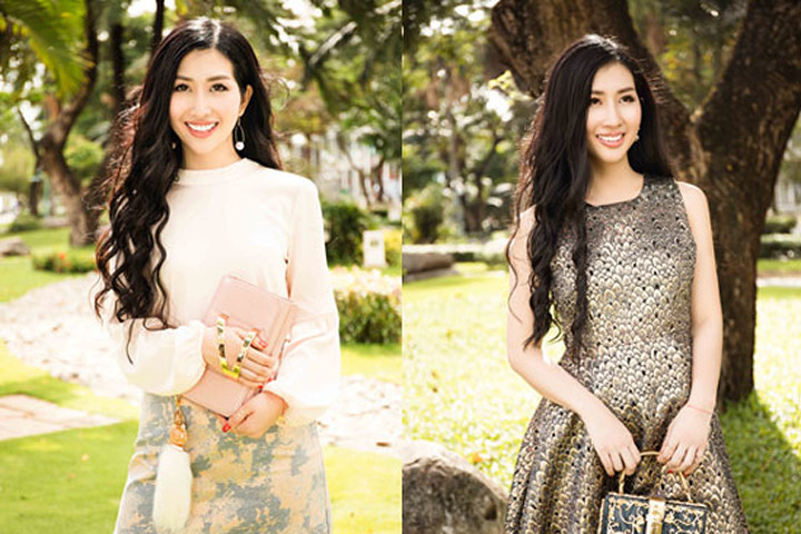 Hoa hậu Điện ảnh Thanh Mai rực rỡ dưới nắng