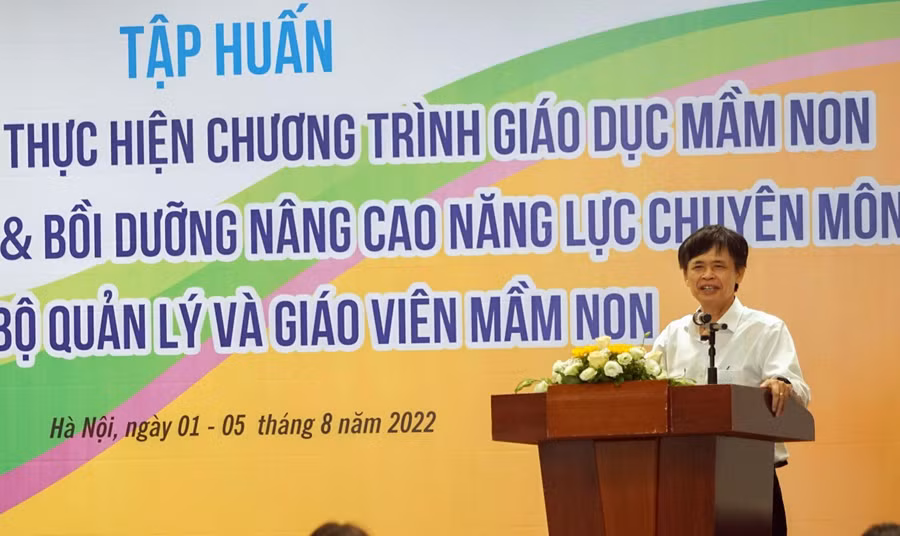 Phát biểu khai mạc của PGS.TS Nguyễn Bá Minh – Vụ trưởng Vụ GD Mầm non.