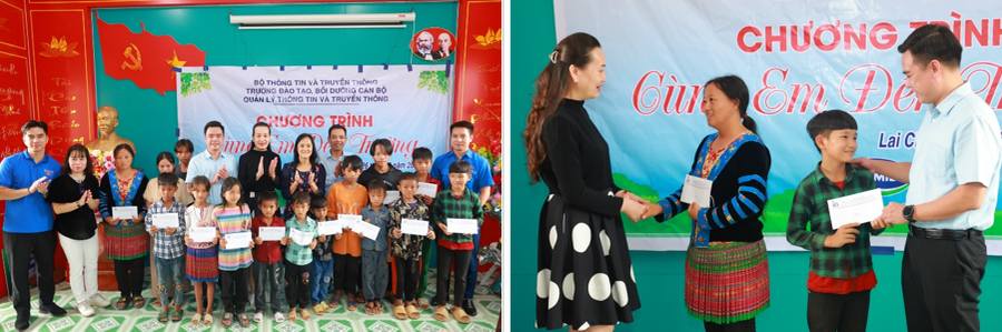 Đại diện Trường đào tạo, Vinamilk và các học viên lớp tập huấn cùng đến thăm, tặng quà cho các em nhỏ có hoàn cảnh khó khăn, học tập tốt tại xã Trung Chải, huyện Nậm Nhùn, tỉnh Lai Châu. Đại diện Trường đào tạo, Vinamilk và các học viên lớp tập huấn cùng đến thăm, tặng quà cho các em nhỏ có hoàn cảnh khó khăn, học tập tốt tại xã Trung Chải, huyện Nậm Nhùn, tỉnh Lai Châu.