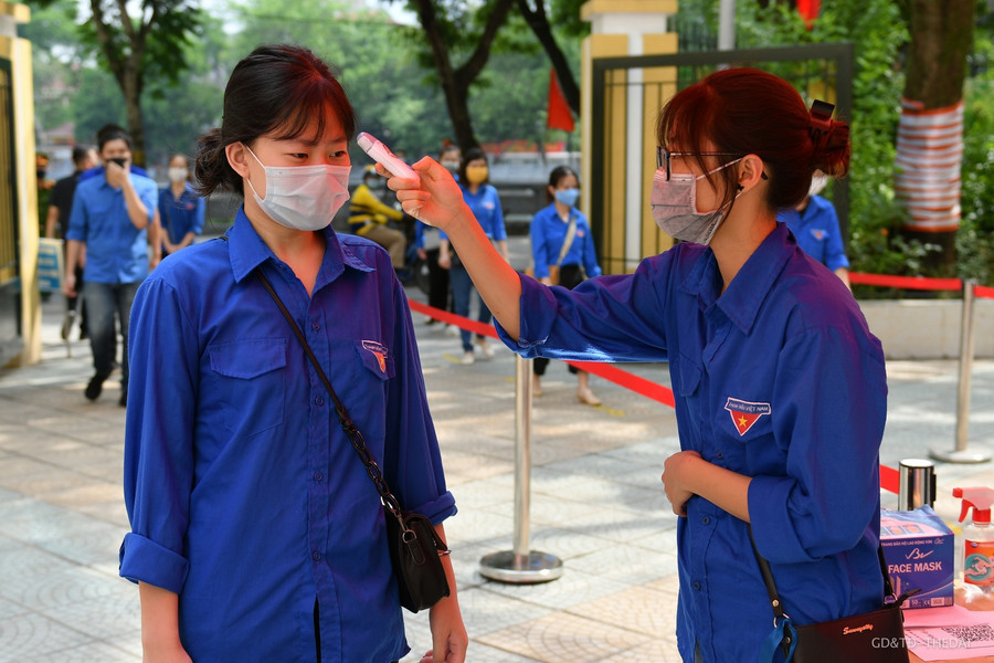 Hà Nội diễn tập phòng chống dịch Covid-19 cho kỳ thi lớp 10 THPT ảnh 1