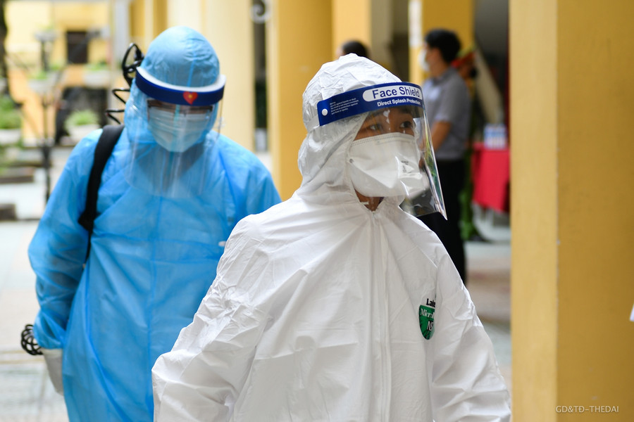 Hà Nội diễn tập phòng chống dịch Covid-19 cho kỳ thi lớp 10 THPT ảnh 16