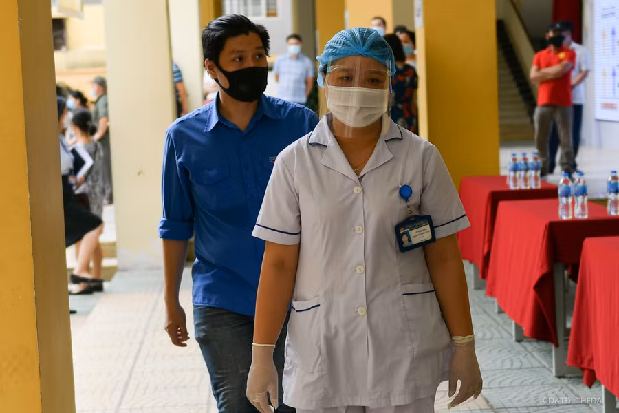 Hà Nội diễn tập phòng chống dịch Covid-19 cho kỳ thi lớp 10 THPT ảnh 3