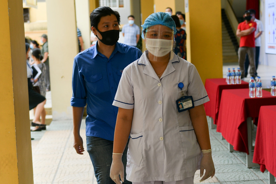 Hà Nội diễn tập phòng chống dịch Covid-19 cho kỳ thi lớp 10 THPT ảnh 3