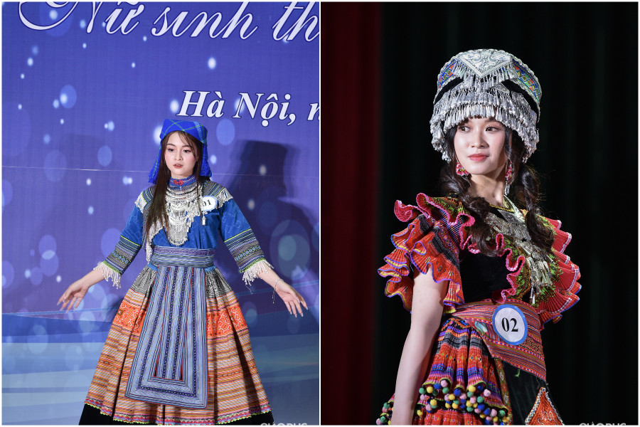 Các thí sinh mặc trang phục các dân tộc đã gây ấn tượng với ban giám khảo và khán giả. Các thí sinh mặc trang phục các dân tộc đã gây ấn tượng với ban giám khảo và khán giả.
