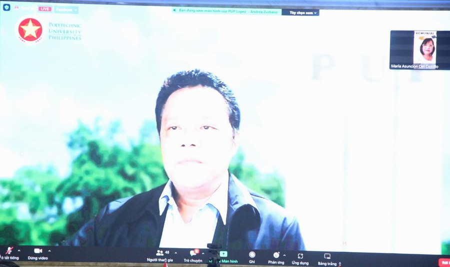 TS Manuel M.HuHi – Hiệu trưởng Trường ĐH Bách khoa Philippines phát biểu tại buổi lễ ký kết. TS Manuel M.HuHi – Hiệu trưởng Trường ĐH Bách khoa Philippines phát biểu tại buổi lễ ký kết.