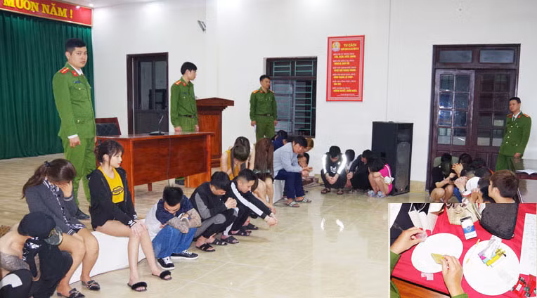 Các đối tượng bị cơ quan chức năng bắt quả tang