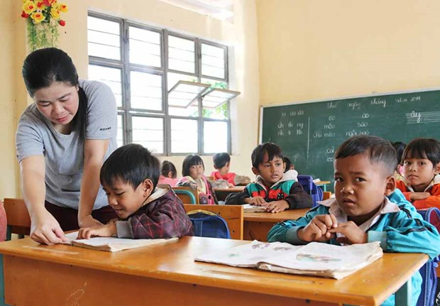 Đảm bảo thực hiện mục tiêu &quot;100% số trường, lớp học ở các xã, thôn đặc biệt khó khăn được xây dựng kiên cố&quot;. Ảnh minh họa/internet.