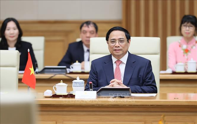 Thủ tướng Phạm Minh Chính phát biểu tại cuộc hội đàm với Thủ tướng Đại Công quốc Luxembourg Xavier Bettel. Ảnh: Dương Giang/TTXVN Thủ tướng Phạm Minh Chính phát biểu tại cuộc hội đàm với Thủ tướng Đại Công quốc Luxembourg Xavier Bettel. Ảnh: Dương Giang/TTXVN