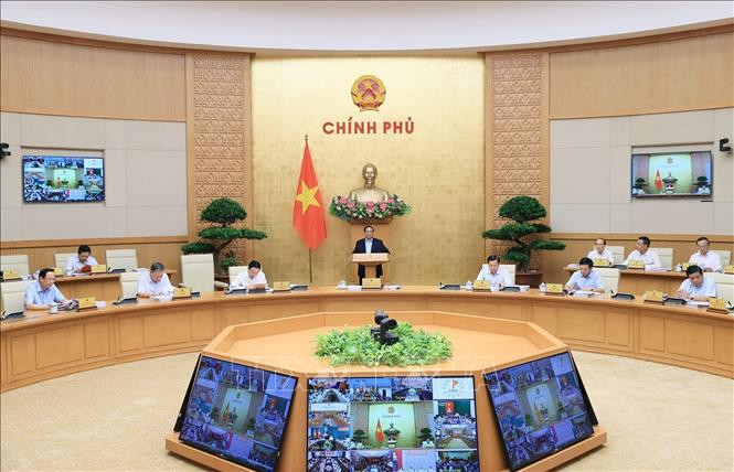 Thủ tướng Phạm Minh Chính trì Phiên họp Chính phủ thường kỳ tháng 6/2023. Ảnh: Dương Giang/TTXVN