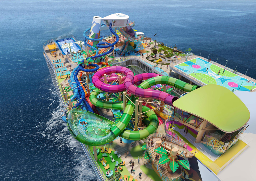 Thrill Island – nơi có công viên nước lớn nhất trên biển với 6 máng trượt. Ảnh: Royal Caribbean International. Thrill Island – nơi có công viên nước lớn nhất trên biển với 6 máng trượt. Ảnh: Royal Caribbean International.