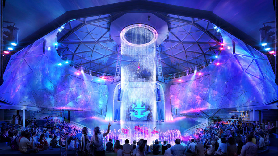 AquaDome – địa điểm giải trí đầy nghệ thuật và công nghệ tiên tiến với bể bơi biến hình, trình chiếu hiện đại cùng những màn trình diễn dưới nước. Ảnh: Royal Caribbean International. AquaDome – địa điểm giải trí đầy nghệ thuật và công nghệ tiên tiến với bể bơi biến hình, trình chiếu hiện đại cùng những màn trình diễn dưới nước. Ảnh: Royal Caribbean International.