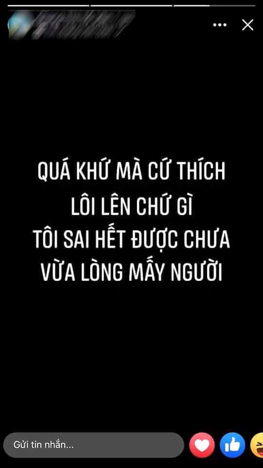 Dòng tin trên trang Facebook cá nhân của nữ sinh V. trước lúc nhảy cầu tự tử. Ảnh: Dân việt