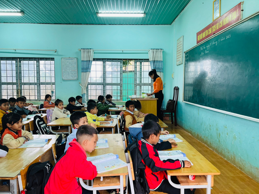 Thiếu giáo viên khiến 1 trường học ở huyện Krông Pắc, Đắk Lắk phải dồn lớp. (Ảnh: TT)