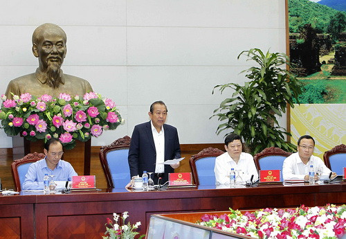 Phó Thủ tướng Thường trực Chính phủ Trương Hoà Bình phát biểu tại Hội nghị. Ảnh: VGP