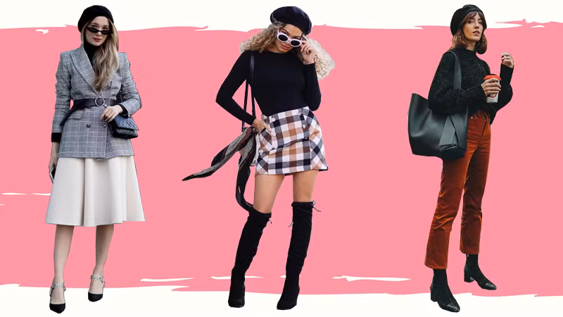 Muôn kiểu biến hóa cách đội mũ beret cho phái đẹp mùa thu đông ảnh 6 phoi do voi mu beret - 6