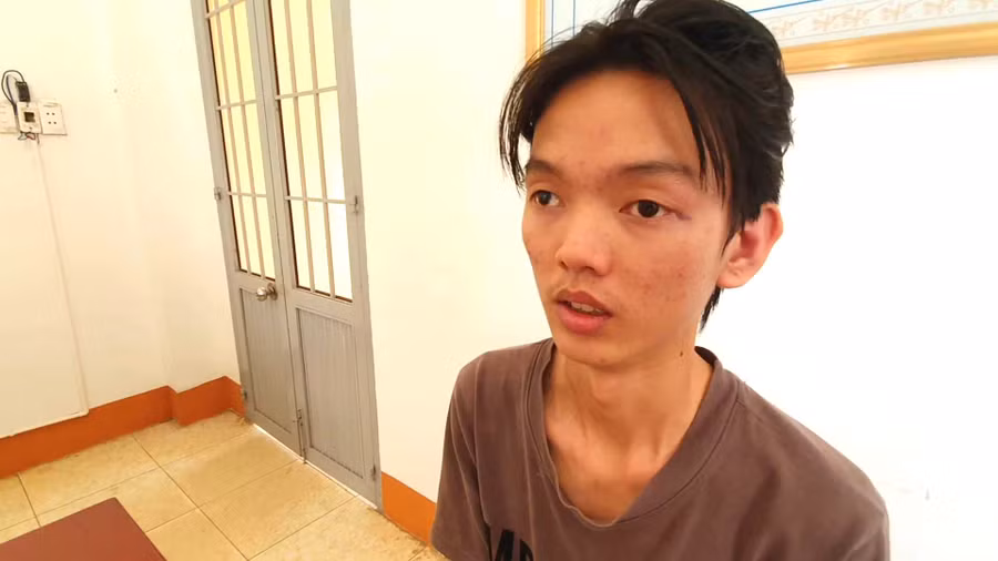 Hà Nguyễn Ngọc Dương tại cơ quan Công an. (Ảnh: TT)