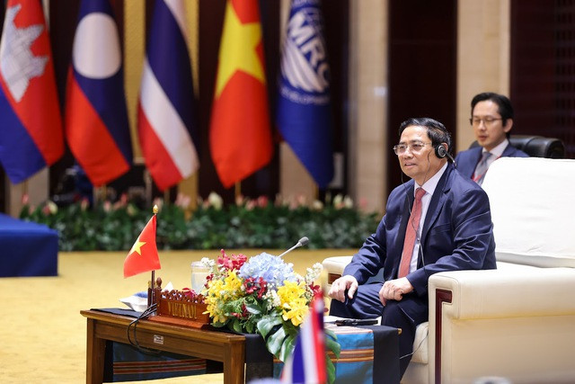 Thủ tướng Phạm Minh Chính tham dự Phiên họp hẹp Hội nghị Cấp cao Ủy hội sông Mekong quốc tế lần thứ 4 - Ảnh: VGP/Nhật Bắc Thủ tướng Phạm Minh Chính tham dự Phiên họp hẹp Hội nghị Cấp cao Ủy hội sông Mekong quốc tế lần thứ 4 - Ảnh: VGP/Nhật Bắc