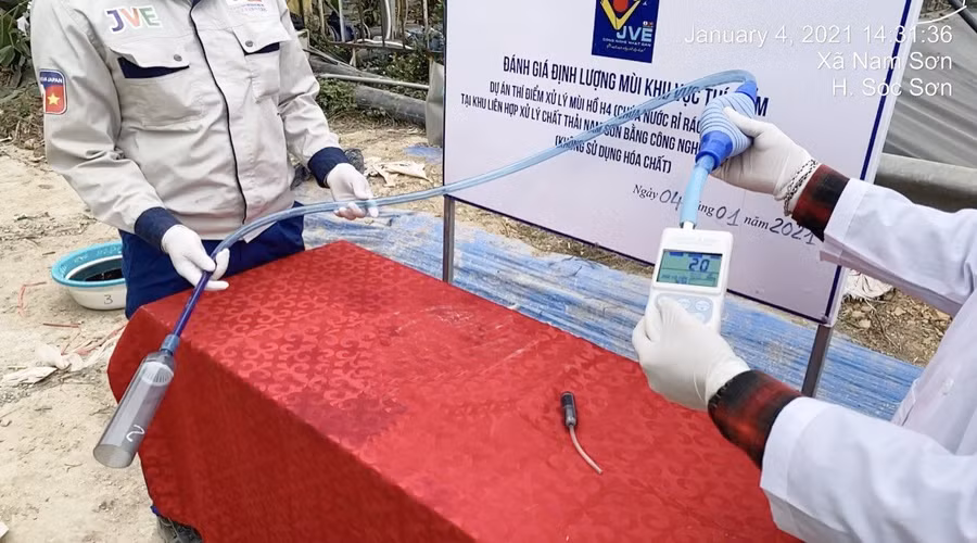 Mùi nền không khí được đo sau 1 tuần tiến hành thử nghiệm.