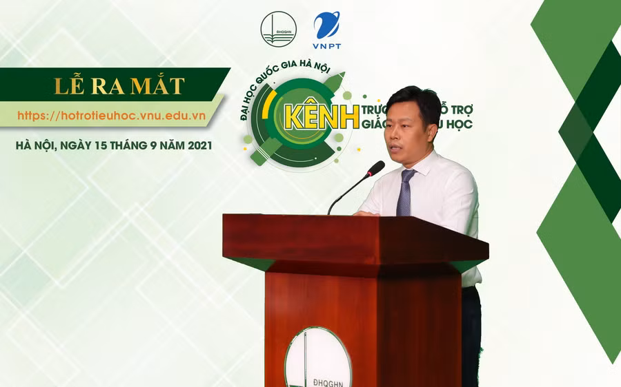 Giám đốc ĐH Quốc gia Hà Nội Lê Quân phát biểu tại buổi lễ