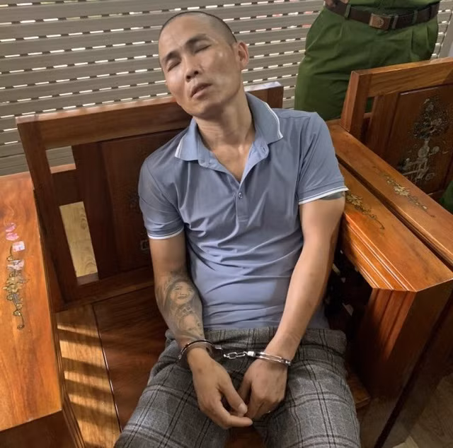 Đối tượng Hoàng Trung Kiên tại cơ quan điều tra