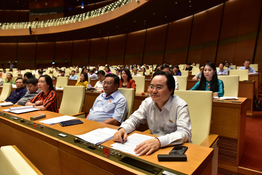 Hội trường Quốc hội sáng 14/6. Ảnh: Quang Khánh Hội trường Quốc hội sáng 14/6. Ảnh: Quang Khánh