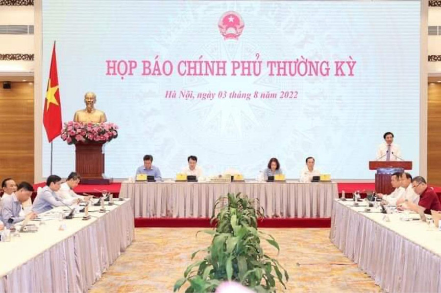 Họp báo Chính phủ thường kỳ tháng 7/2022 diễn ra chiều 3/8 Họp báo Chính phủ thường kỳ tháng 7/2022 diễn ra chiều 3/8