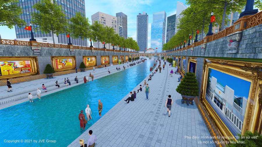 Hình ảnh bản vẽ của dự án biến sông Tô Lịch thành công viên.