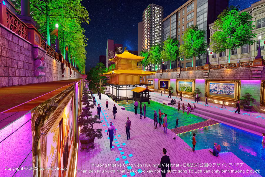 Phối cảnh mô hình chùa vàng Kinkakuji - điểm đến thu hút số 1 tại cố đô Kyoto, Nhật Bản. Nơi được UNESCO công nhận là di sản văn hóa thế giới, nơi thu hút hàng triệu du khách du lịch ghé thăm hàng năm.