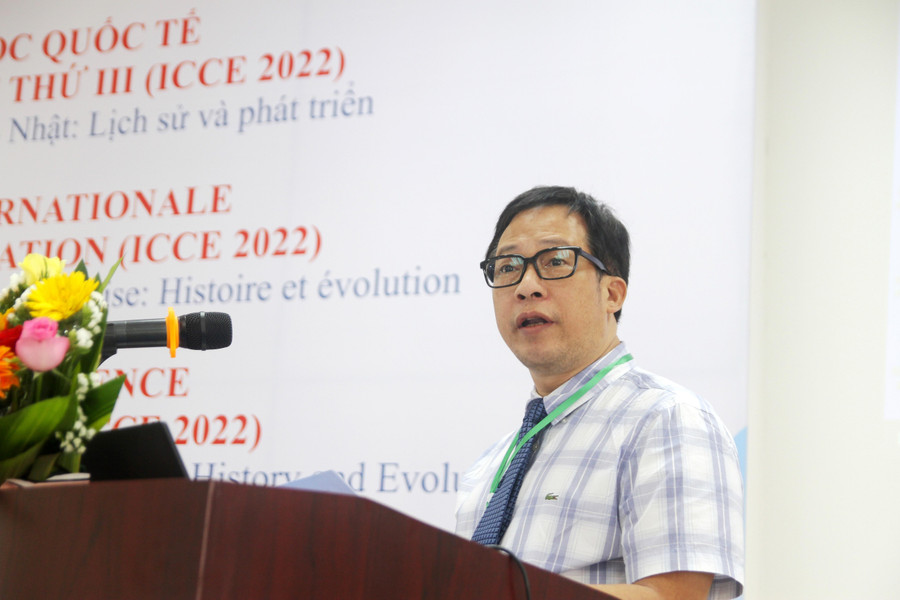 PGS.TS. Lê Anh Phương – Giám đốc Đại học Huế; Hiệu trưởng Trường Đại học Sư phạm, Đại học Huế phát biểu khai mạc Hội thảo khoa học quốc tế.