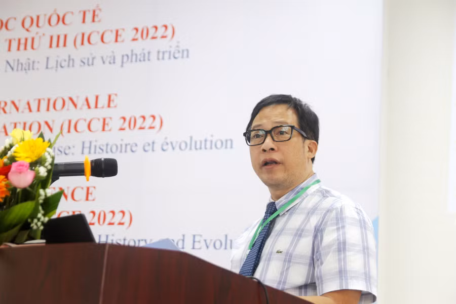 PGS.TS. Lê Anh Phương – Giám đốc Đại học Huế; Hiệu trưởng Trường Đại học Sư phạm, Đại học Huế phát biểu khai mạc Hội thảo khoa học quốc tế.