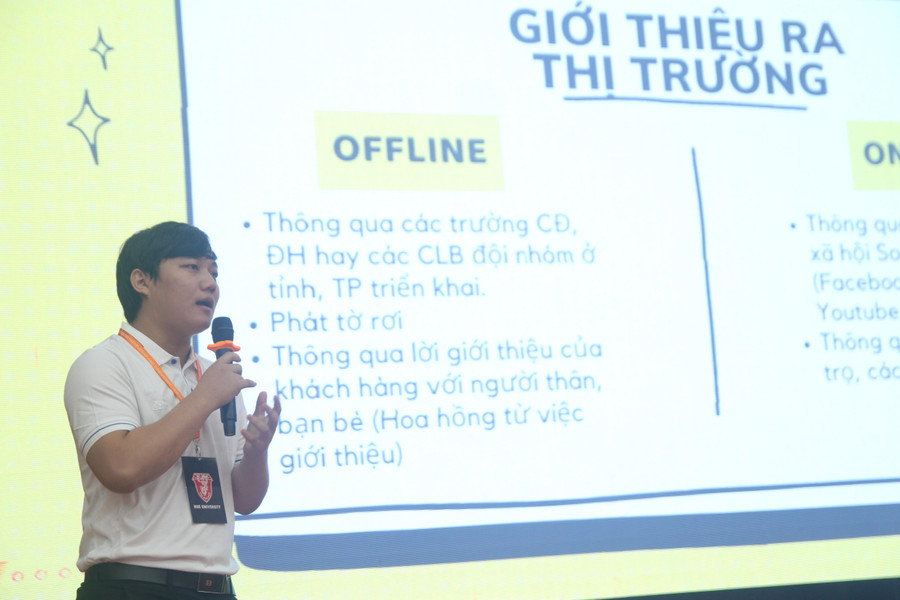 Mỗi nhóm trình bày ngắn gọn đề tài thực hiện và nhận được nhiều câu hỏi từ Ban giám khảo.