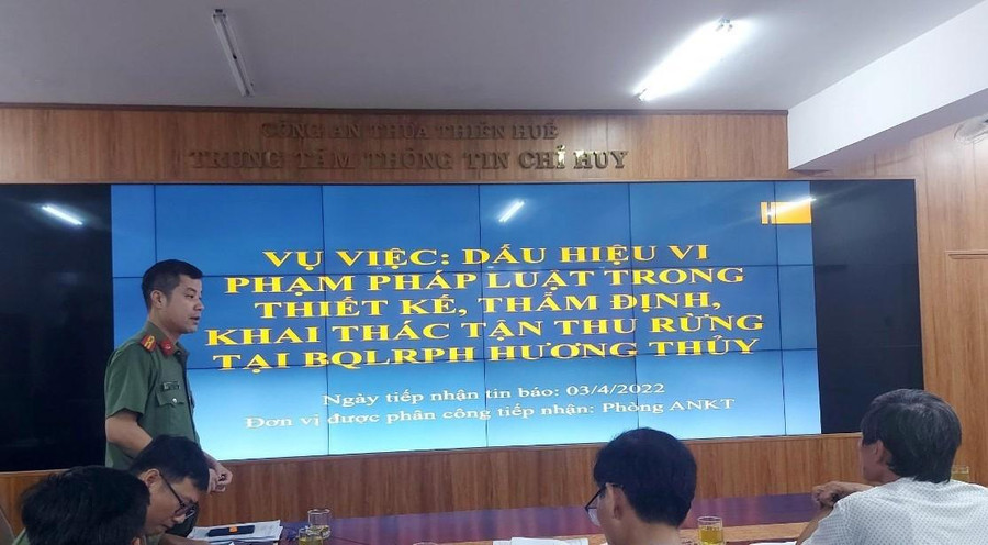 Phòng An ninh Kinh Tế, Cơ quan An ninh điều tra Công an tỉnh Thừa Thiên – Huế đã phá án vụ việc, bắt nhiều cán bộ nhà nước và giám đốc công ty tư nhân.