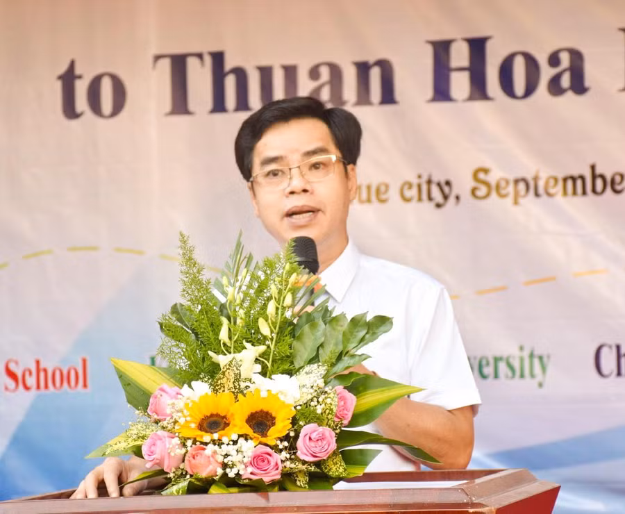 PGS.TS Nguyễn Thành Nhân – phó Hiệu trưởng Trường Đại học Sư phạm, Đại học Huế phát biểu.