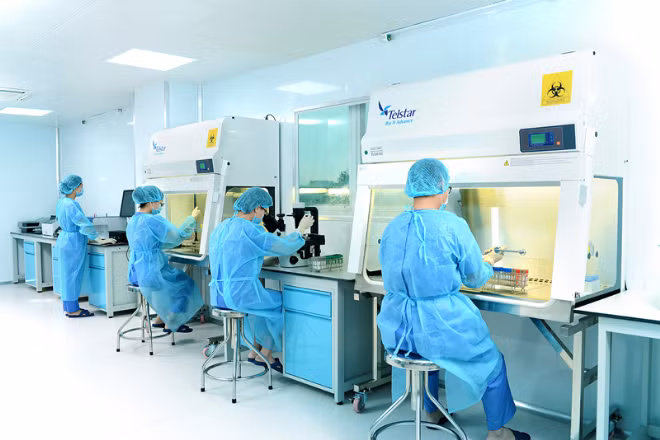 Phòng lab tế bào tại Bệnh viện Quốc tế DNA. Ảnh: VnExpress.