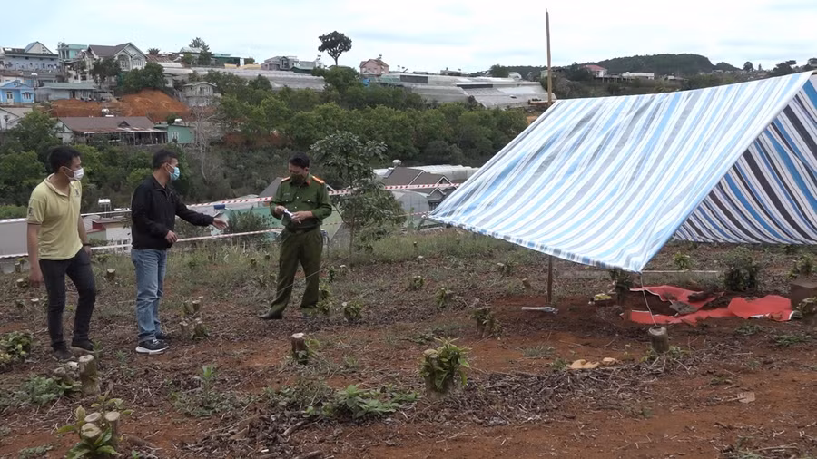 Khu vực phát hiện thi thể nạn nhân.