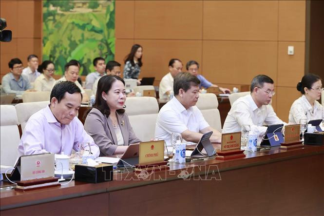 Phó Chủ tịch nước Võ Thị Ánh Xuân và đại biểu dự khai mạc phiên họp. Ảnh: Doãn Tấn/TTXVN