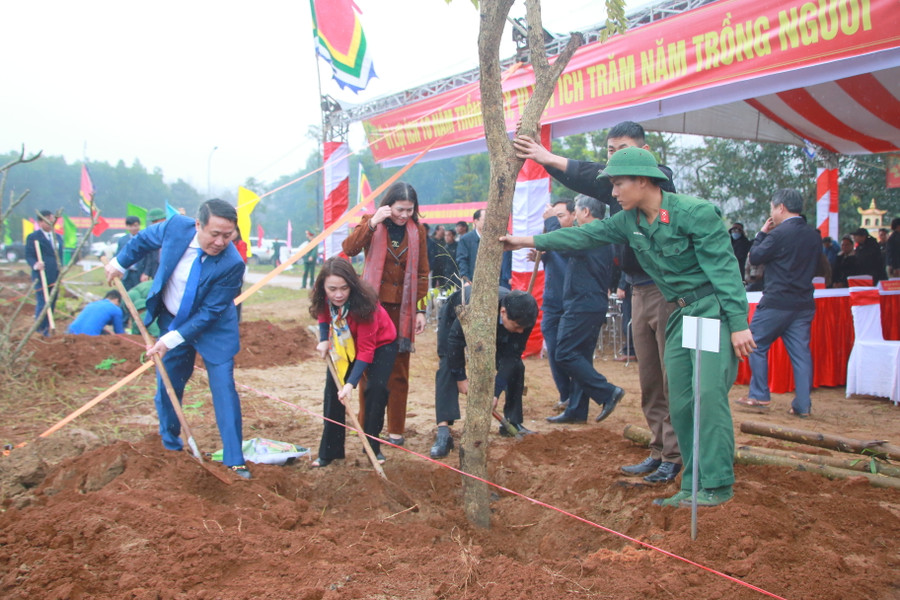 Lãnh đạo tỉnh Quảng Trị đã trồng 50 cây giáng hương ở Khu di tích Tân Sở.