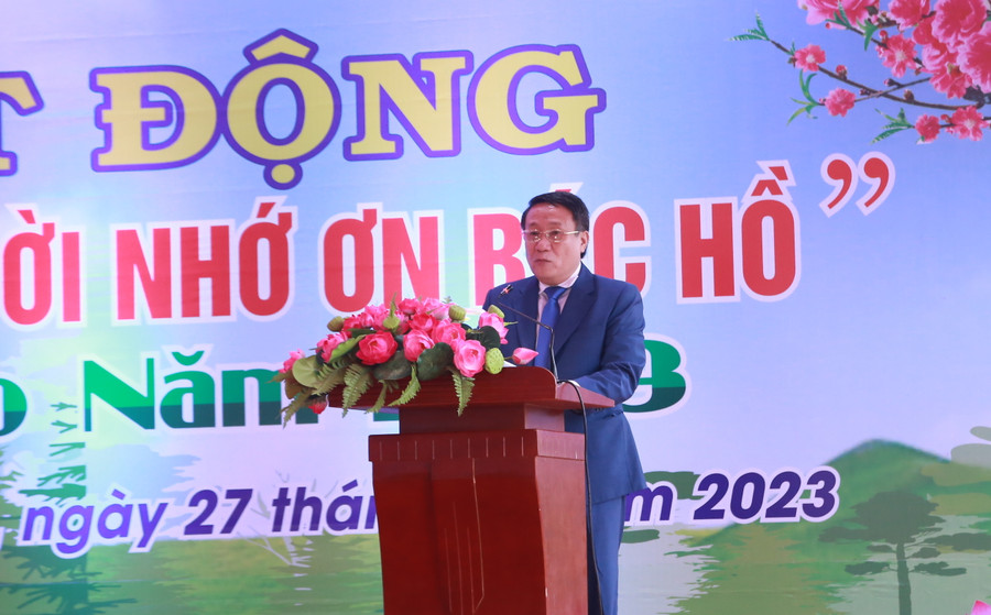 Ông Hà Sỹ Đồng - Phó Chủ tịch Thường trực UBND tỉnh Quảng Trị nhấn mạnh ý nghĩa to lớn của việc trồng cây.