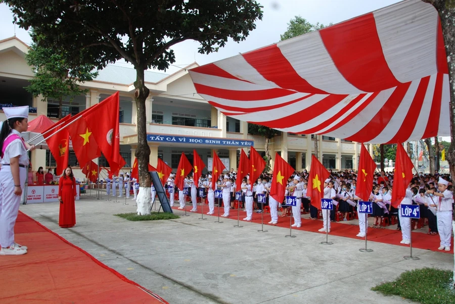 Học sinh Gia Lai trong buổi Lễ khai giảng năm học 2020-2021.